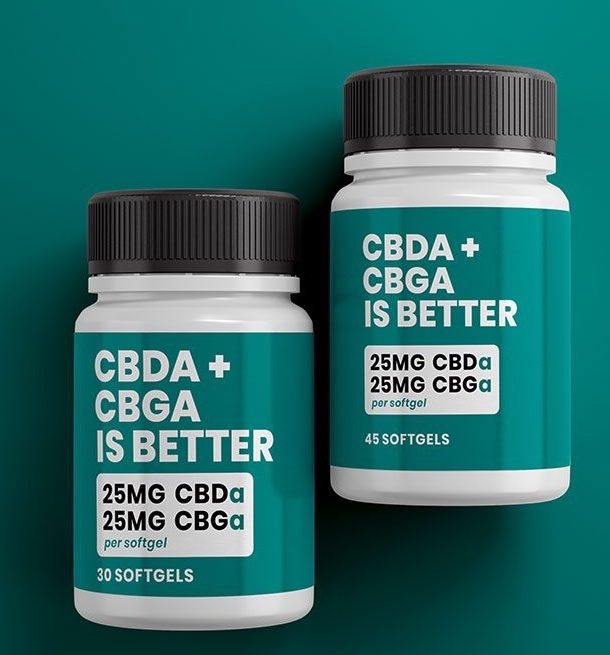 CBDA + CBGA softgels — 25mg of each acid cannabinoid per softgel
