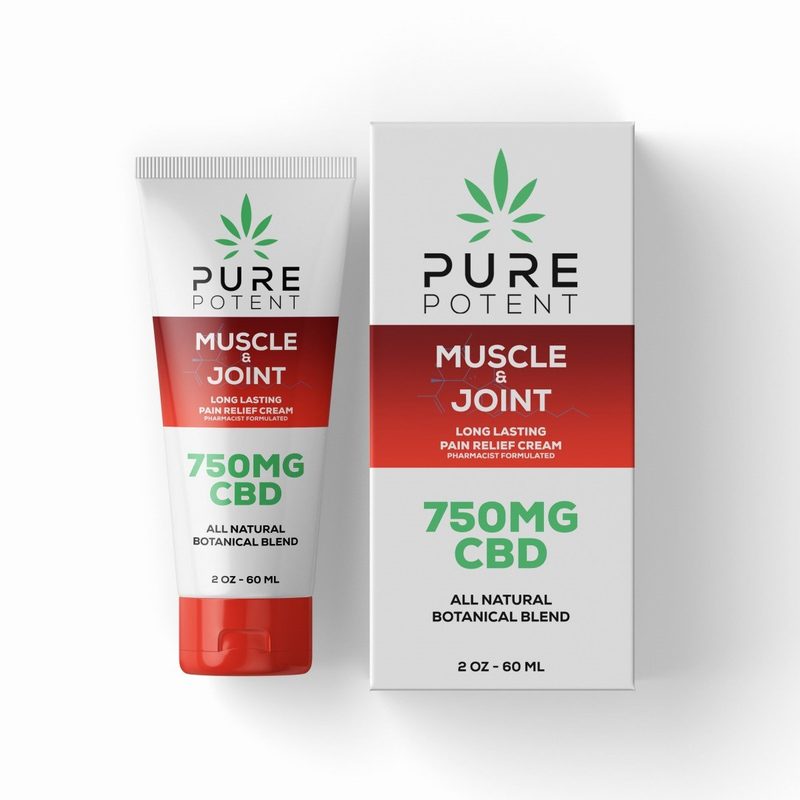 Pure Potent muscle and joint pain relief cream — 750mg CBD